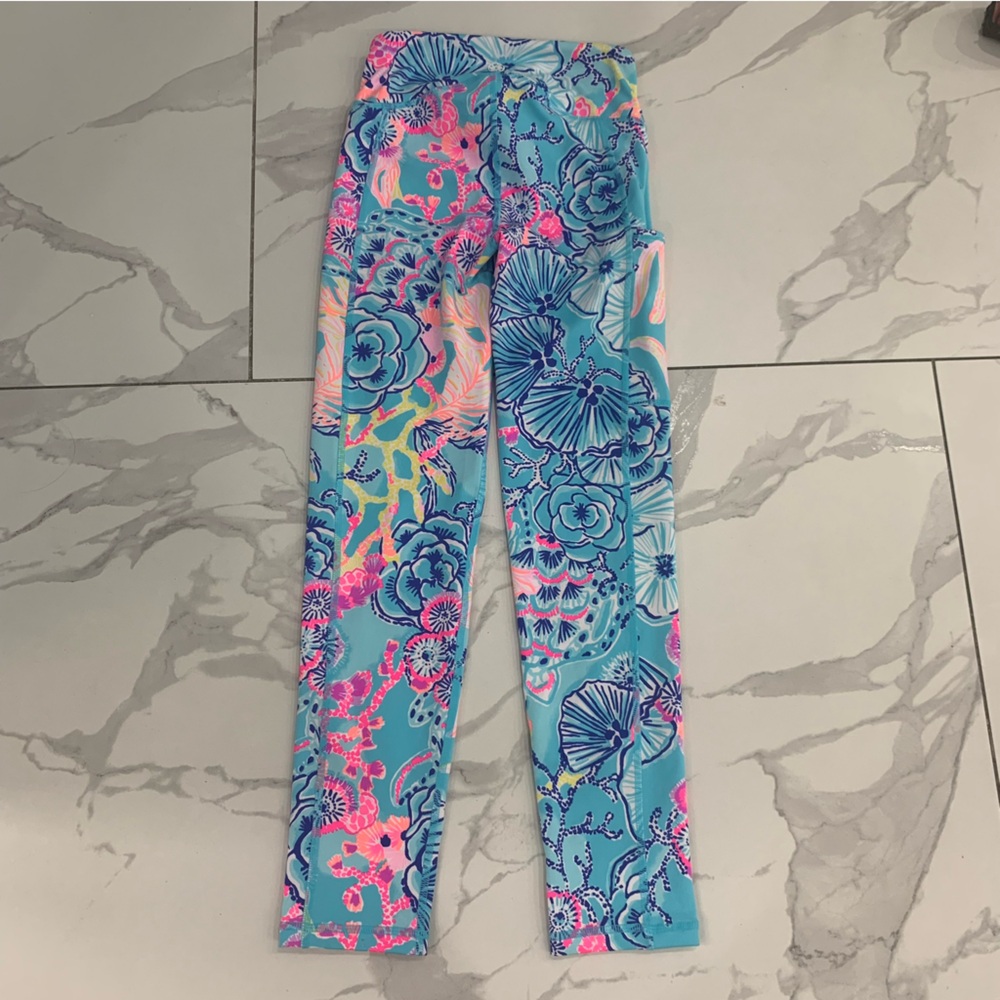 NWT Lilly Pulitzer Weekender Midi Leggings Sz XXS Luxletic Bougainville Pink - Picture 2 of 12